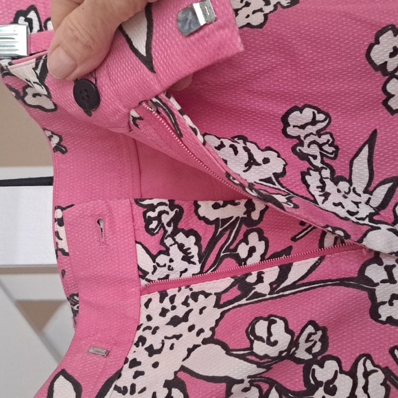 Red Valentino Garavani Pink&White Floral Cotton Chino Pant Italian Sz44 EUC - Picture 9 of 10